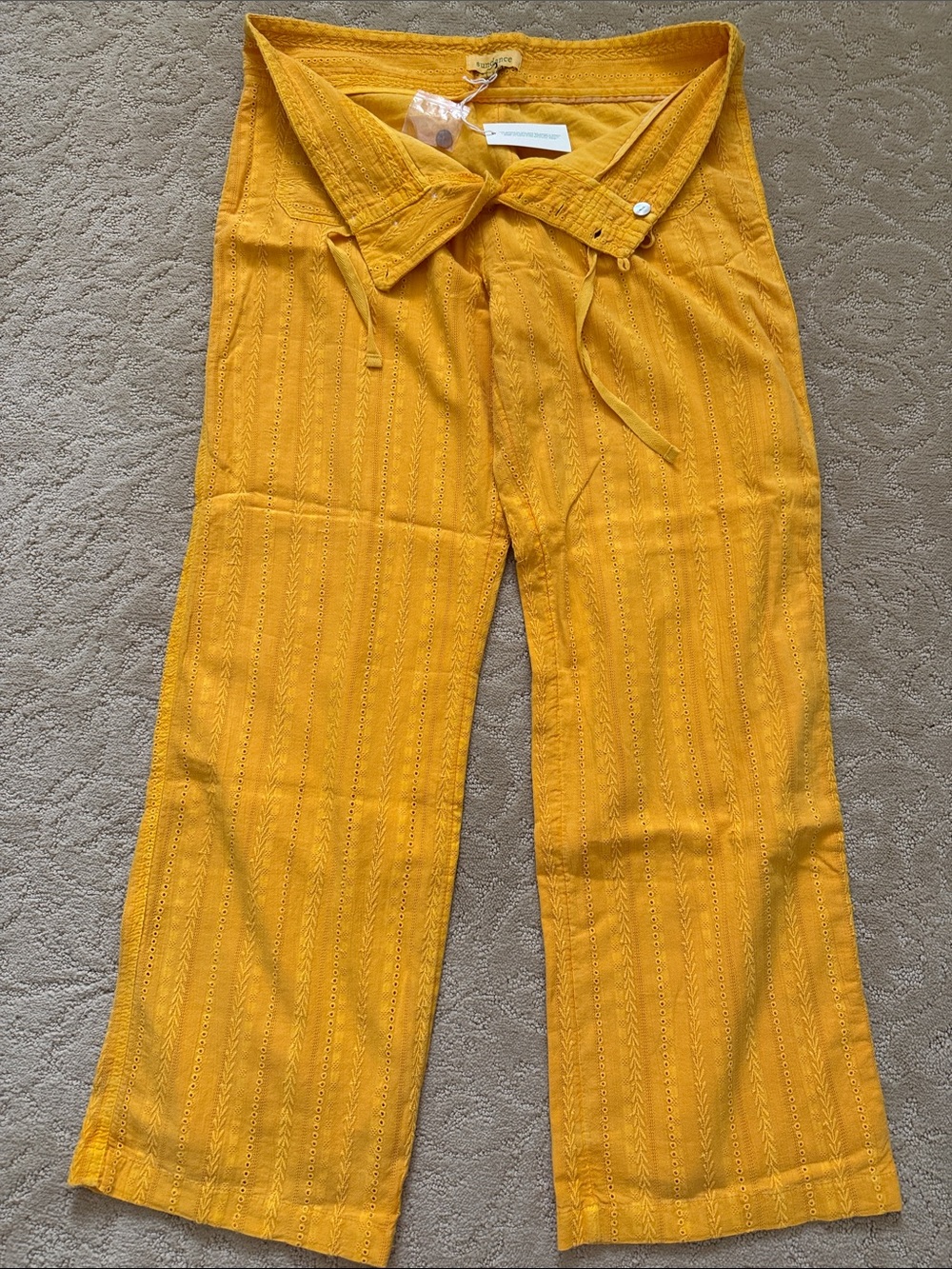 Sundance Golden Yellow Eyelet Pants